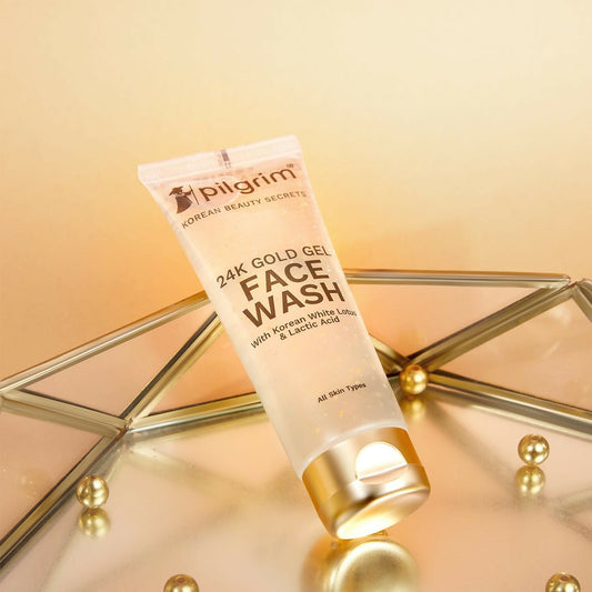 Buy Pilgrim 24k Gold Gel Facewash with Korean White Lotus For Glowing Skin, Reduce Dark Spot And Improves Skin Texture from DrMediCart, Ship from India to USA