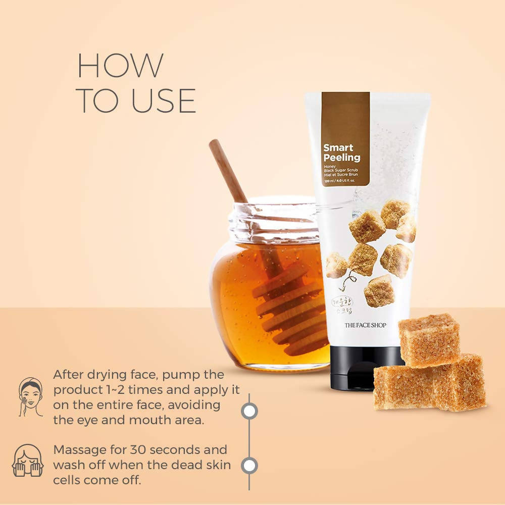The Face Shop Smart Peeling Honey Black Sugar Scrub - Korean Skincare