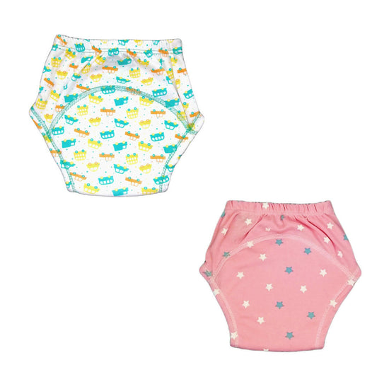 Buy Kindermum Cotton Padded Pull Up Training Pants/Padded Underwear For Kids Peachy Star & Green Car-Set of 2 pcs from DrMediCart, Ship from India to USA