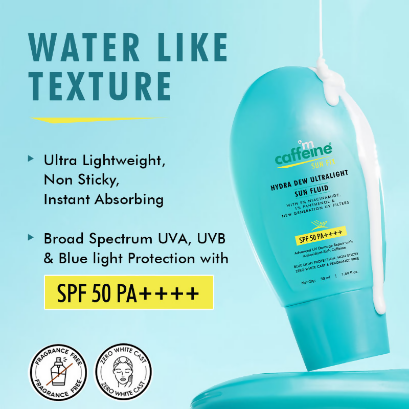 mCaffeine SunFix Hydra Dew Ultralight SunFluid SPF 50 PA++++Sunscreen