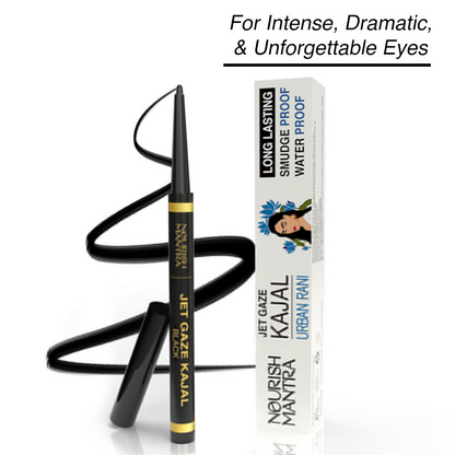 Nourish Mantra Jet Gaze Kajal Urban Rani - Black with Almond Oil & Vitamin E