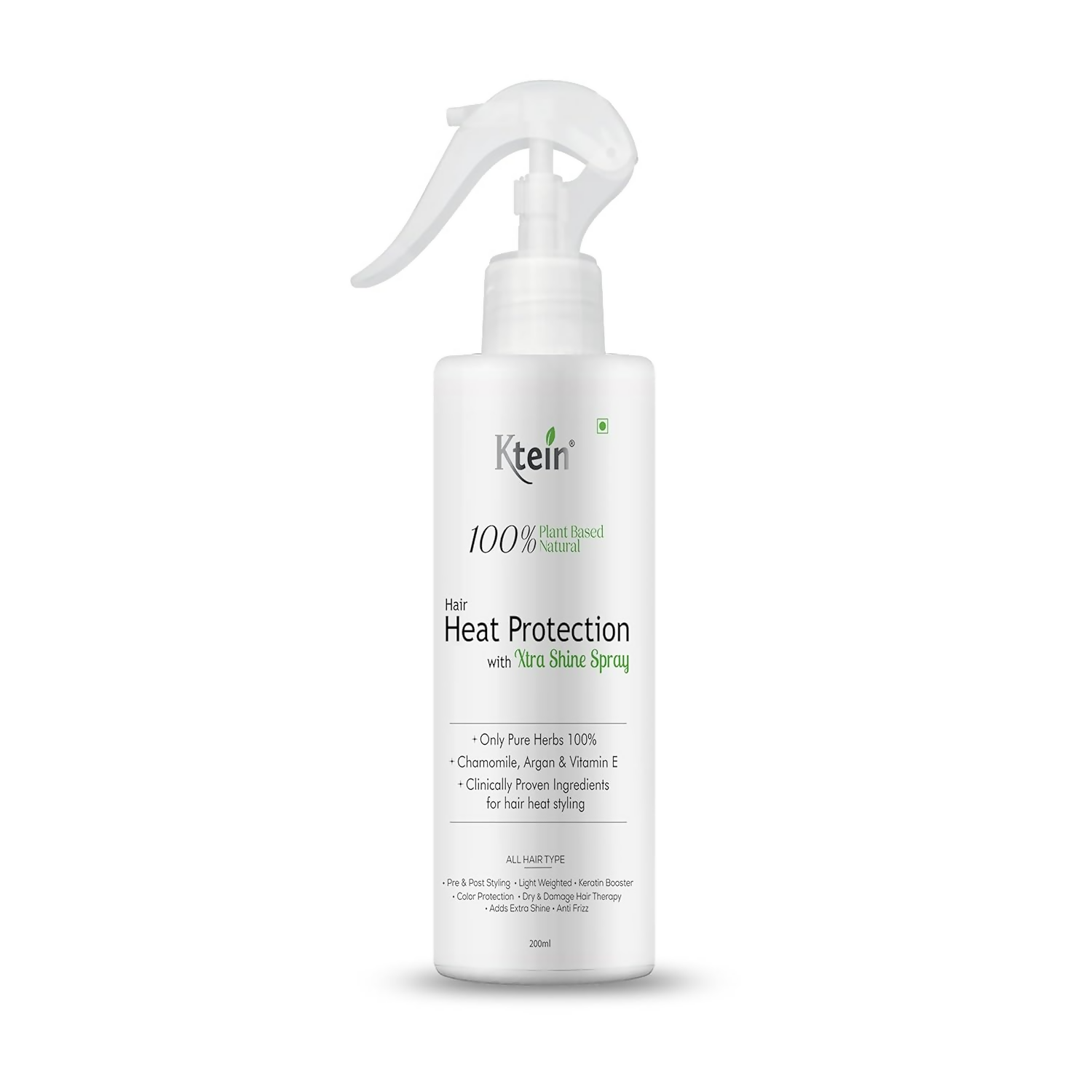ktein 100% Plant Based Natural Hair Heat Protection with Xtra Shine Spray Hair Spray