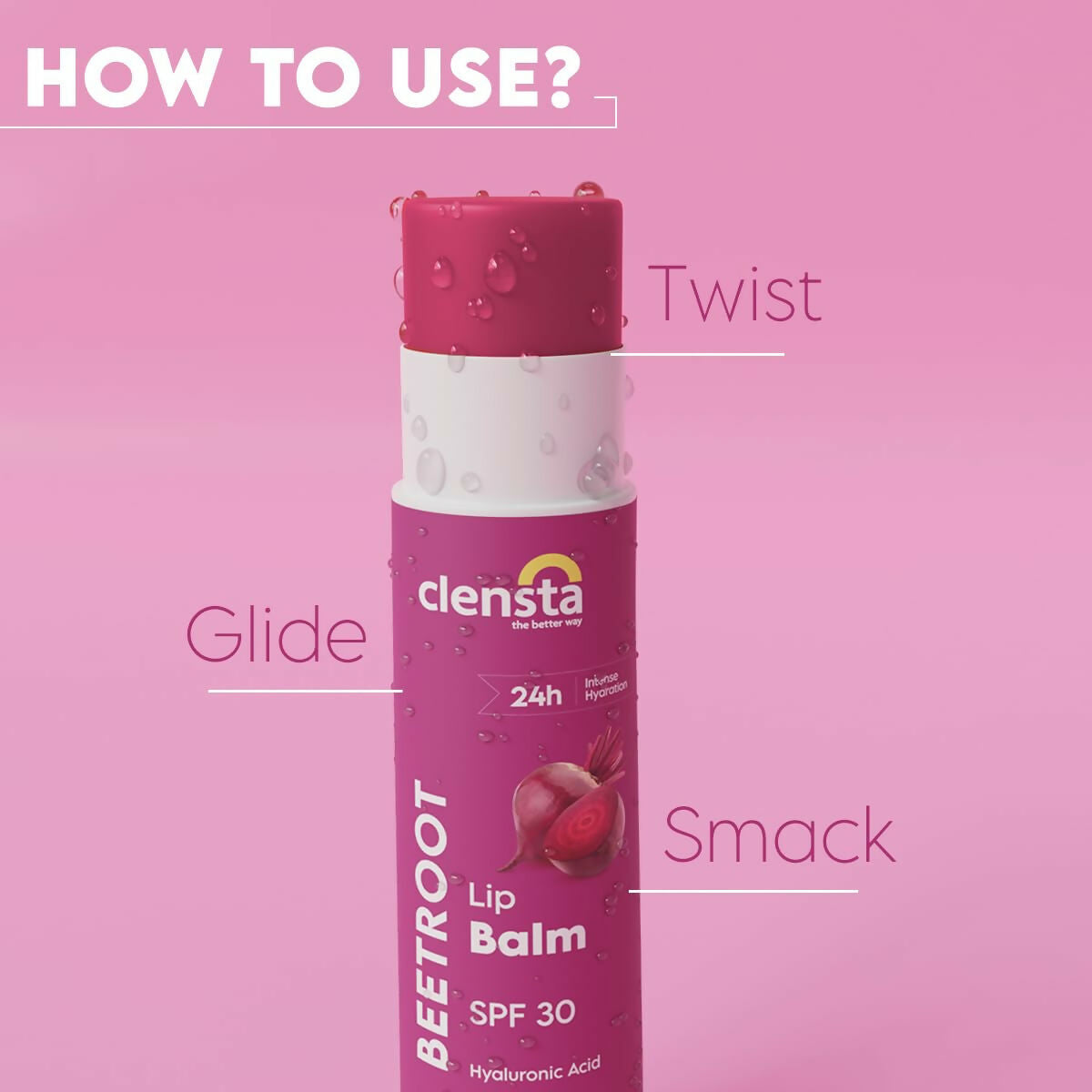 clensta beetroot lip balm with hyaluronic acid spf 30 with beetroot buy in usa