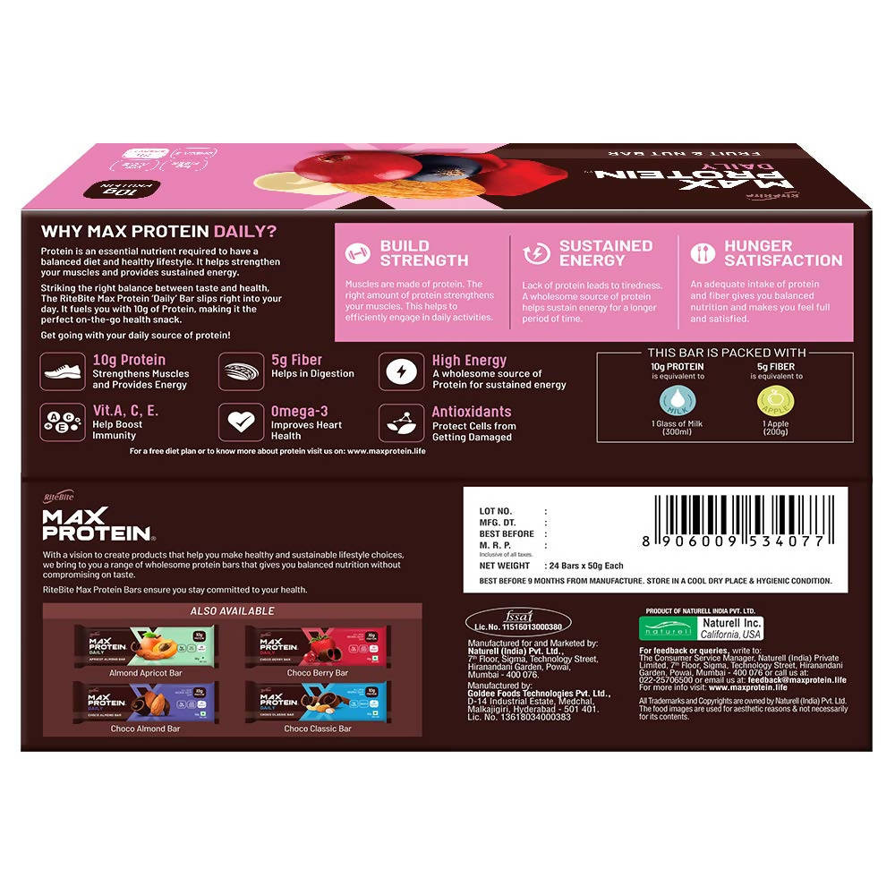 RiteBite Max Protein Daily Fruit & Nut Bar