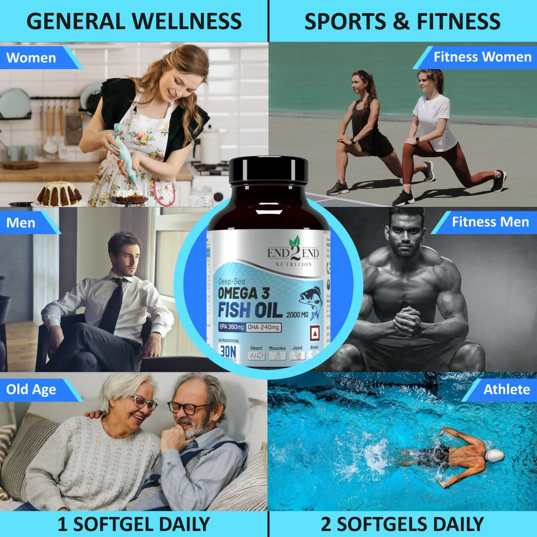 End2End Nutrition Deep Sea Omega 3 Fish Oil Capsules