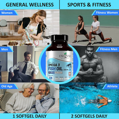 End2End Nutrition Deep Sea Omega 3 Fish Oil Capsules