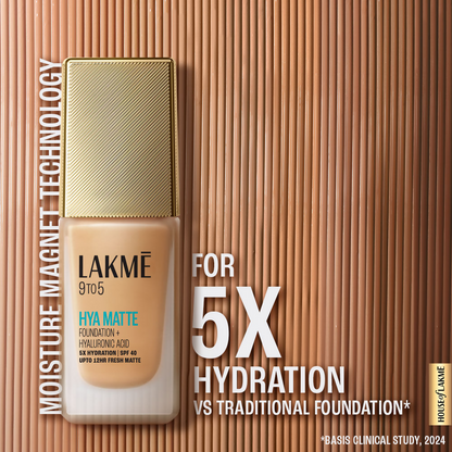 Lakme 9to5 Hya Matte Foundation + Hyaluronic Acid - Cool Ivory