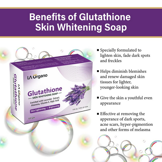 Buy LA Organo Glutathione Lavender Skin Whitening Soap from DrMediCart, Ship from India to USA