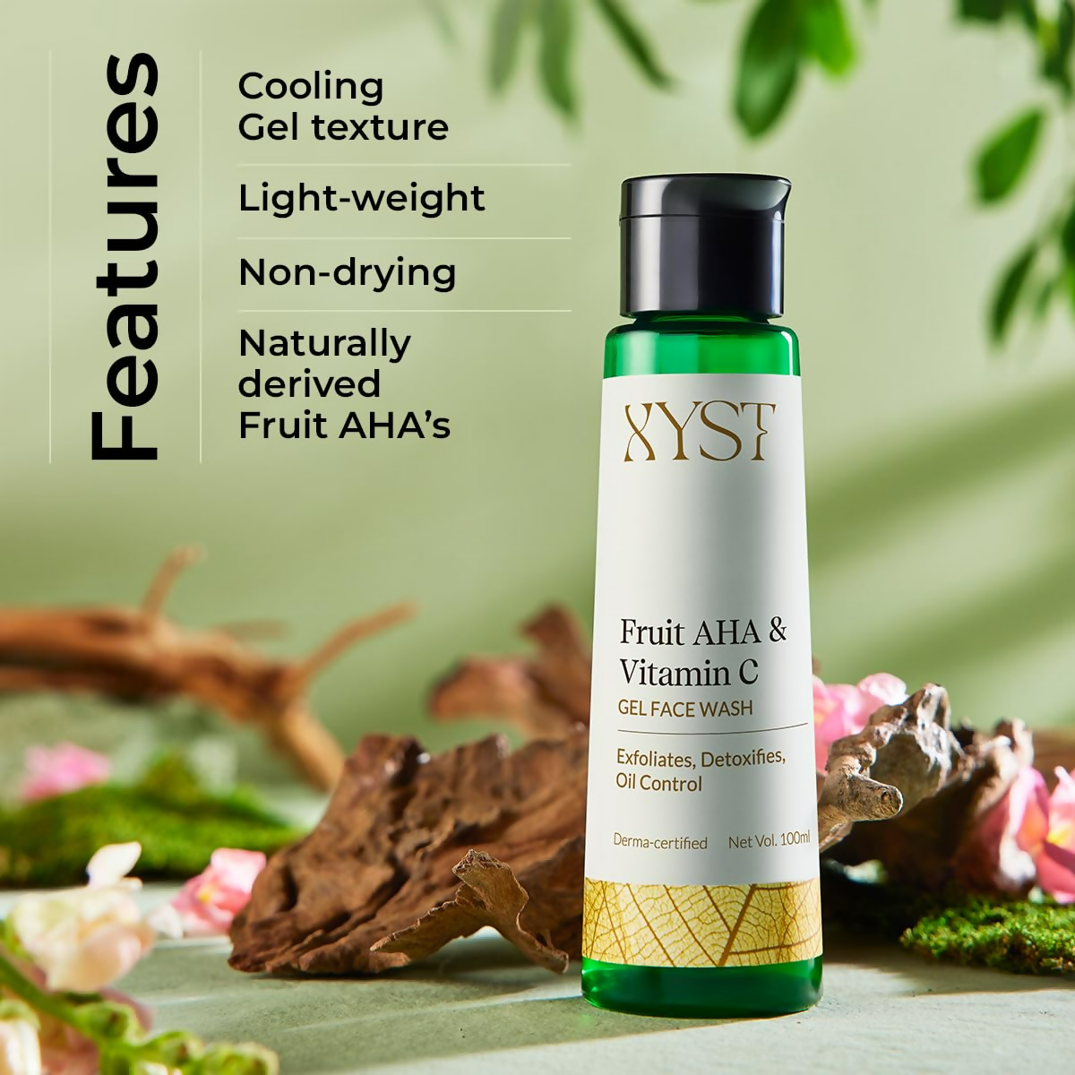 Xyst Vitamin C + Fruit Aha Gel Face Wash For Acne Control