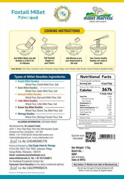 Millet Marvels Foxtail Millet Noodles