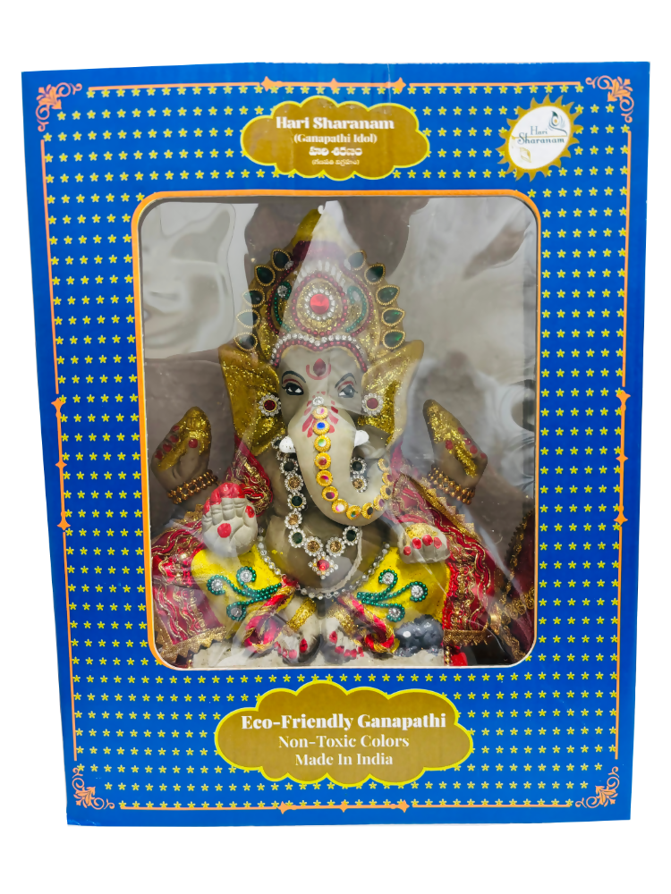 Eco-Friendly Ganesh Idols (Non-Toxic Colors) With Chatri, Kumkum & Akshat