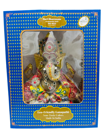 Eco-Friendly Ganesh Idols (Non-Toxic Colors) With Chatri, Kumkum & Akshat