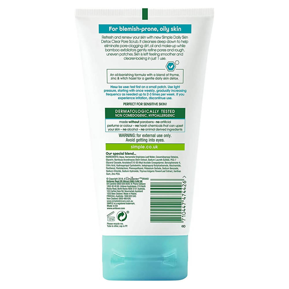 Simple Daily Skin cleanse  Clear Pore Facial Scrub