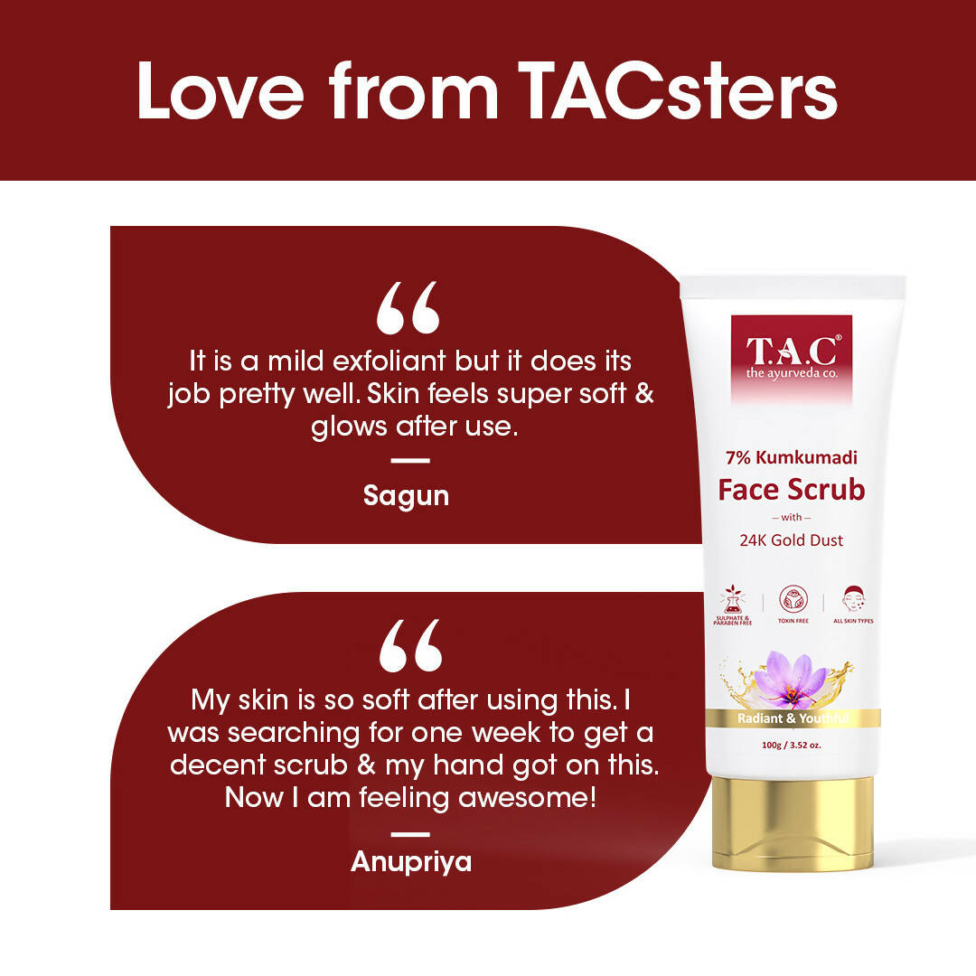 TAC - The Ayurveda Co. 7% Kumkumadi Face Scrub with Saffron & 24k Gold