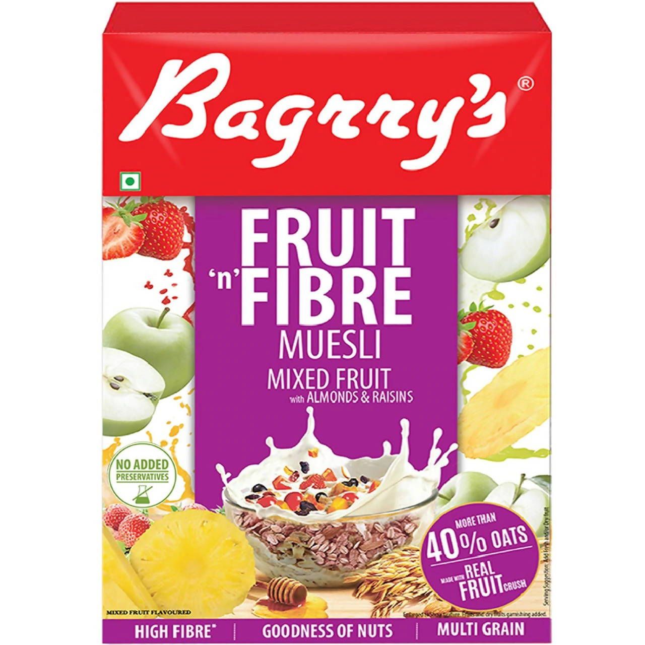 Buy Bagrry's Fruit 'n Fibre Muesli with Mixed Fruit from DrMediCart, Ship from India to USA