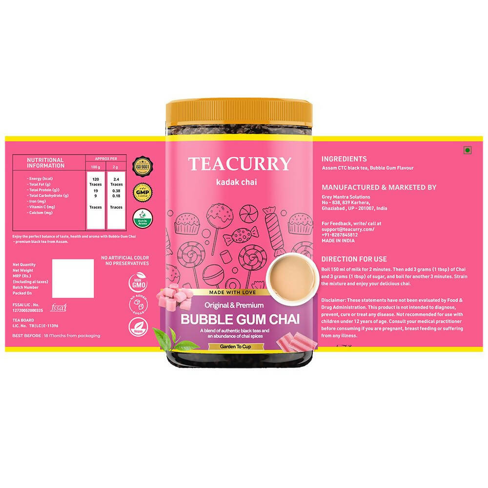 Teacurry Bubble Gum Chai Powder - Drmedicart