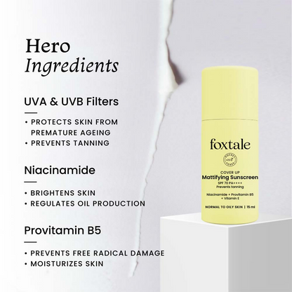 Foxtale SPF 70 Gel-Cream Sunscreen for Oily Skin with PA++++ & Niacinamide