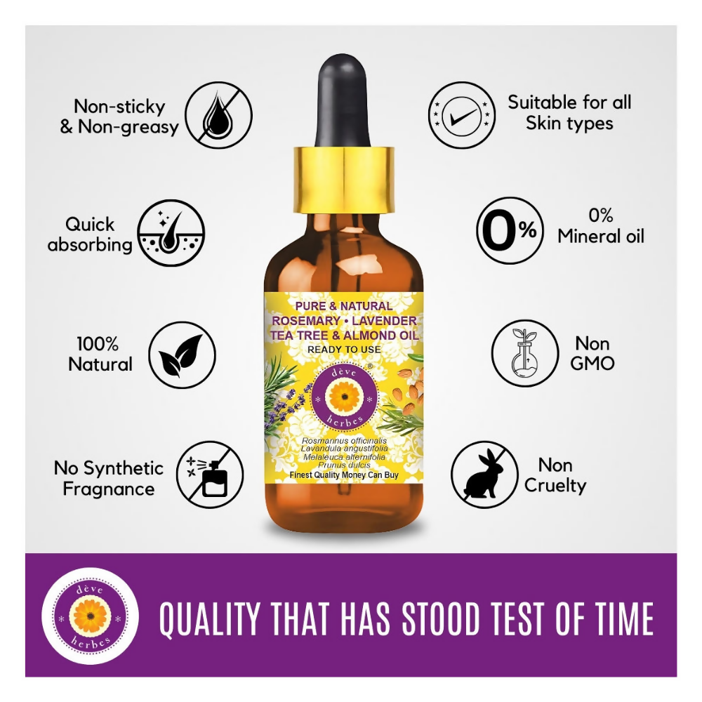 Deve Herbes Pure And Natural Rosemary Lavender Tea Tree & Almond Oil