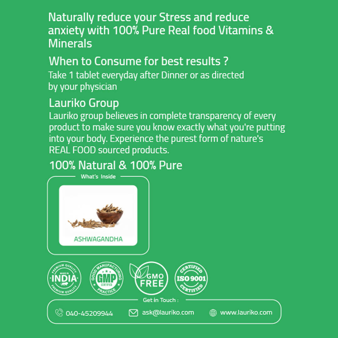 Laurik Ashwagandha Tablets With 5% Withanolides Ashwagandha For Natural Vitality For Men & Women