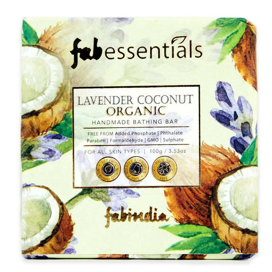 Buy Fabessentials Lavender Coconut Organic Handmade Bathing Bar from DrMediCart, Ship from India to USA