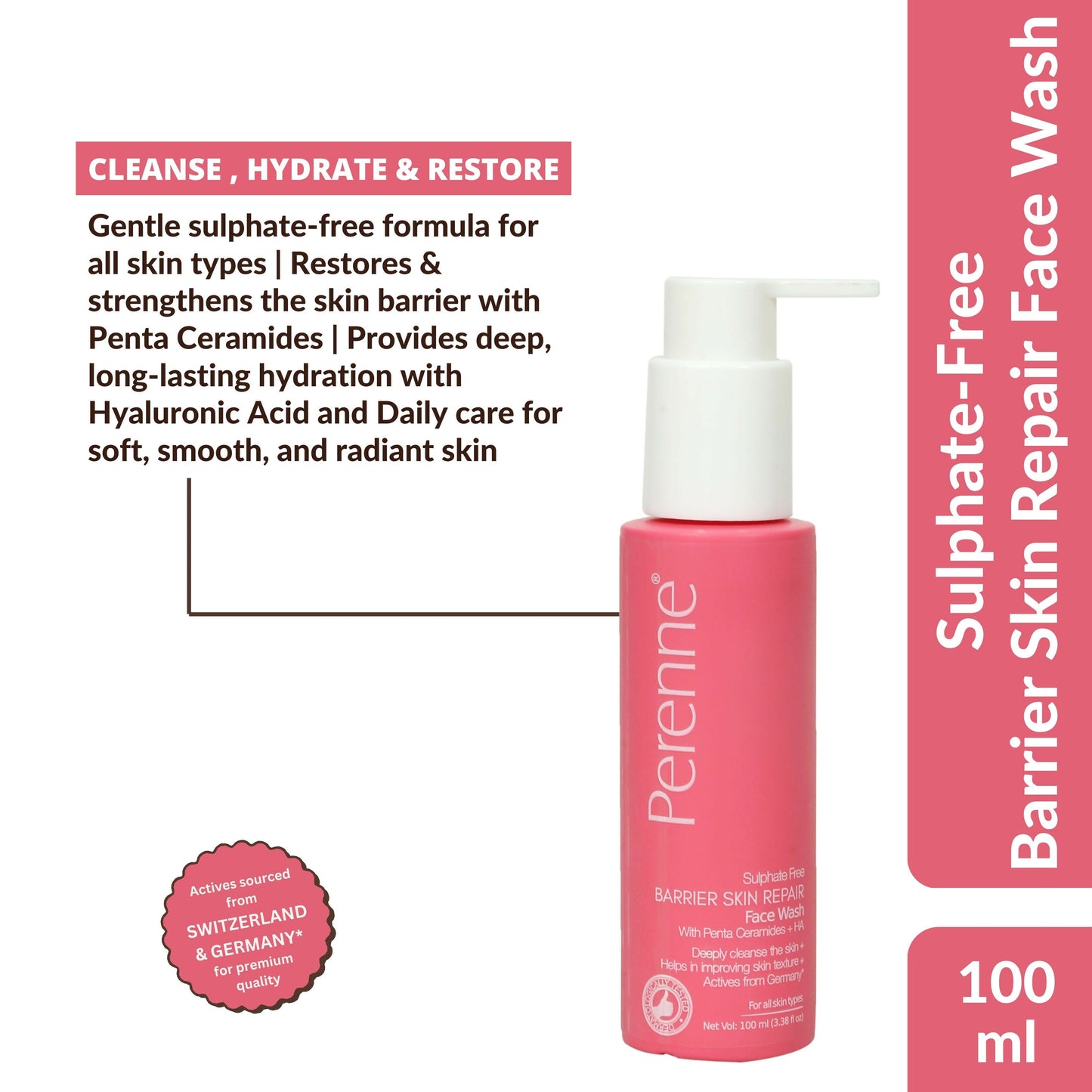 Perenne Sulphate Free Barrier Skin Repair Face Wash