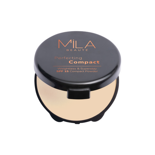 Mila Beaute Superstay Natural Matte Finish Perfecting Compact Powder with SPF 15 - Natural
