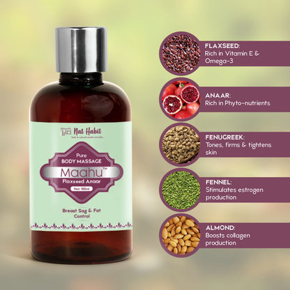 Nat Habit Pure Flaxseed Anaar Maahu Body Massage Oil