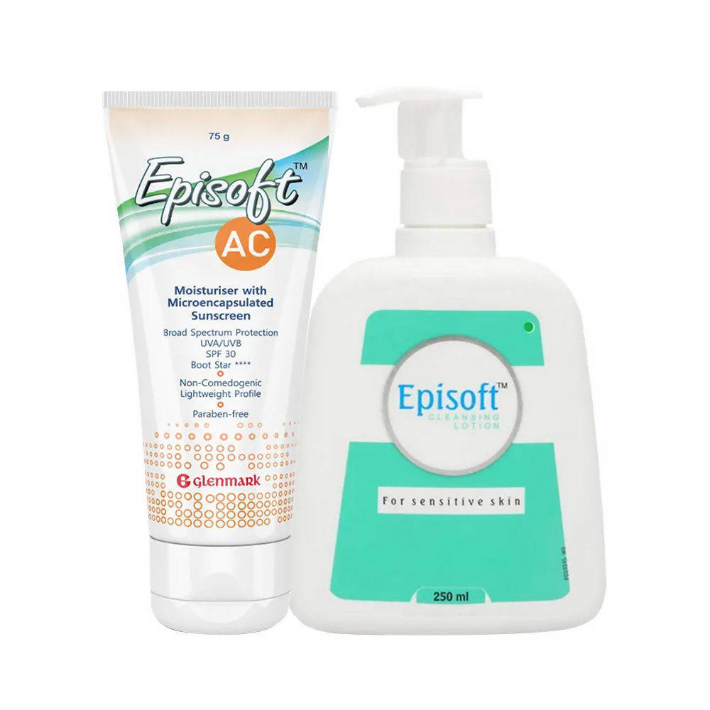 Episoft AC Moisturiser SPF 30 + Cleansing Lotion For Sensitive Skin Combo