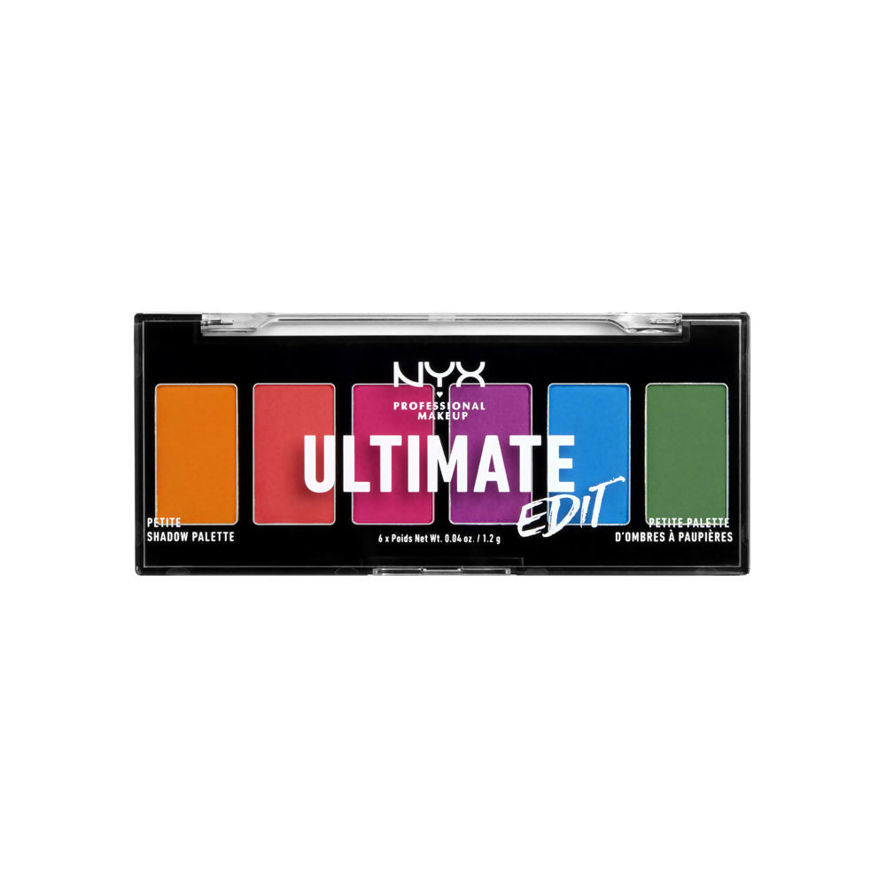 NYX Professional Makeup Ultimate Edit Petite 6 Color Shadow Palette Brights (1.2 gm Each)