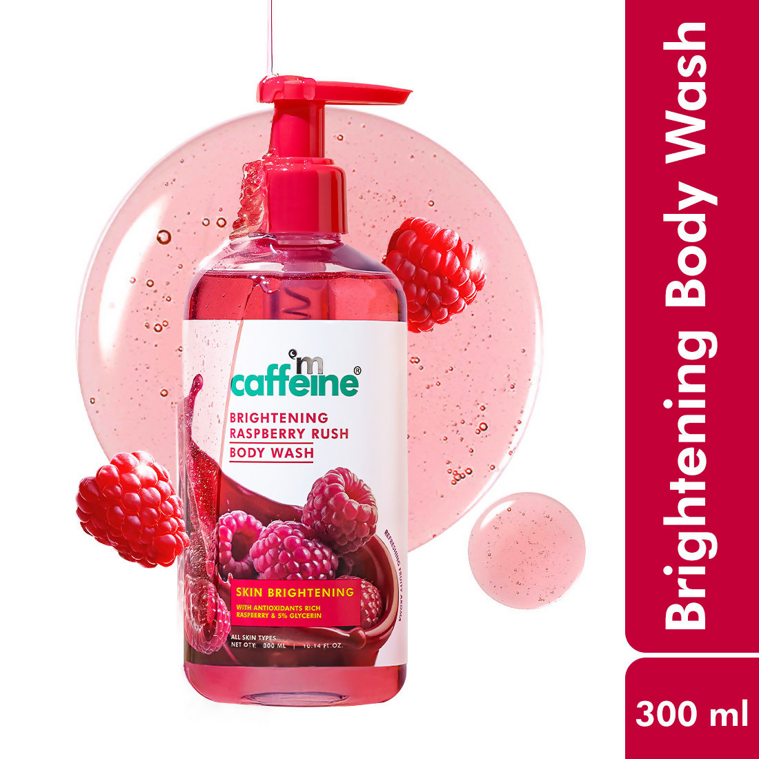 mcaffeine Brightening Raspberry Rush Body Wash For Brighter Glowing Skin
