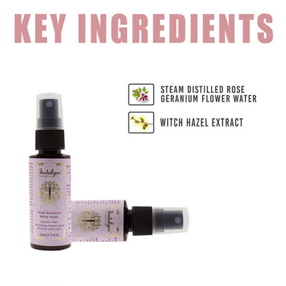 Indulgeo Essentials Rose Geranium Witch Hazel Toning Mist
