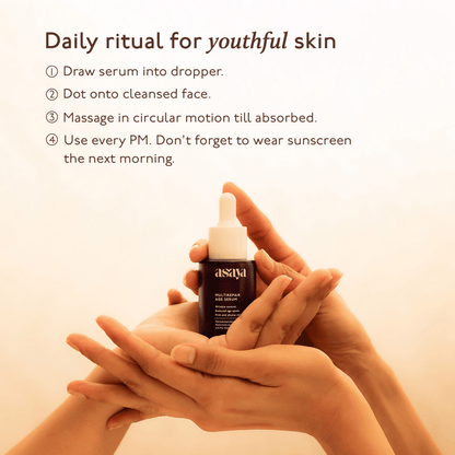 Asaya 0.2% Retinol Peptide Night Serum, Beginner Friendly Anti Aging Face Serum With Vit C