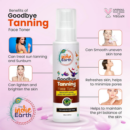 The Indie Earth Goodbye Tanning (Skin Brightening) Face Toner