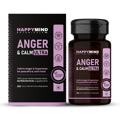 HappyMind Botanicals Anger & Calm Ultra Veg Tablets