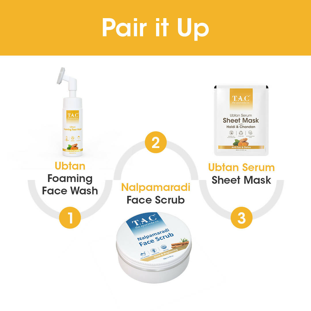 TAC - The Ayurveda Co. Ubtan Serum Sheet Mask | with Sandalwood, Saffron & Turmeric - DrMediCart