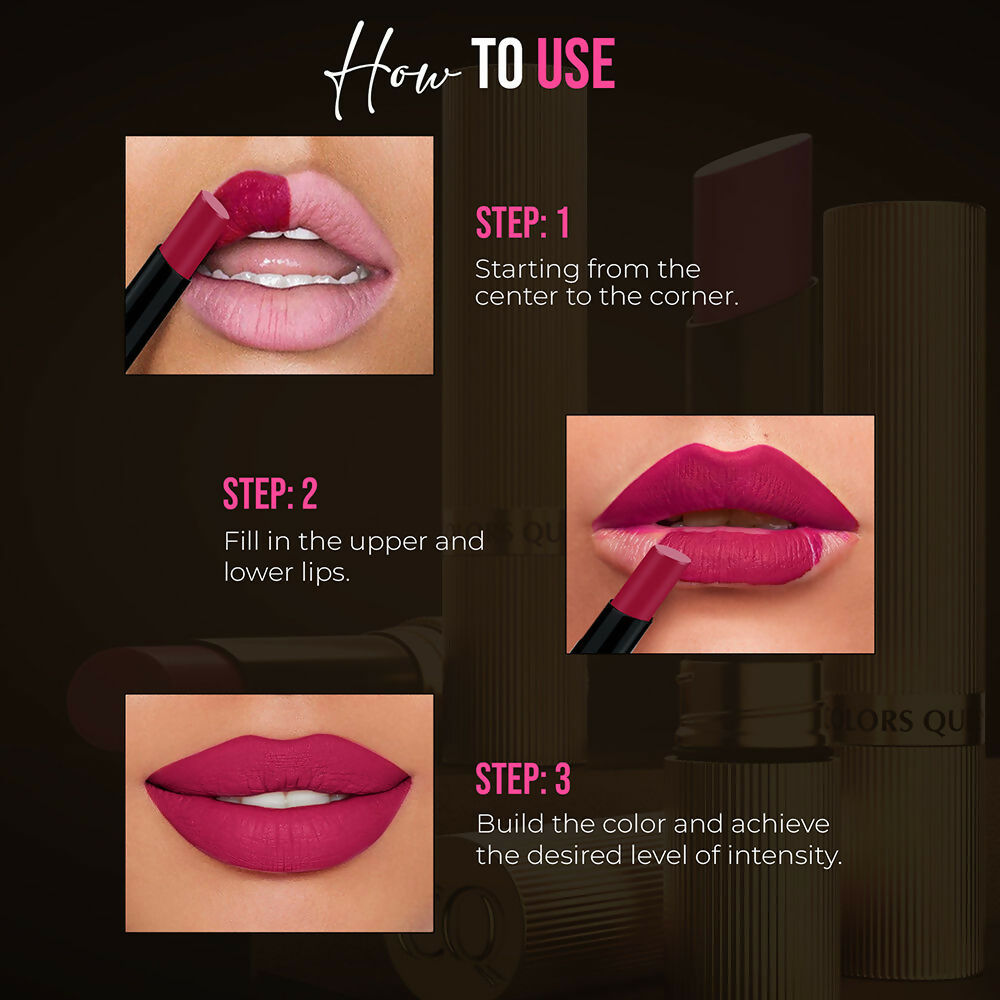 Colors Queen Hold Up Full Day Non Transfer Lipstick - Fiey Red