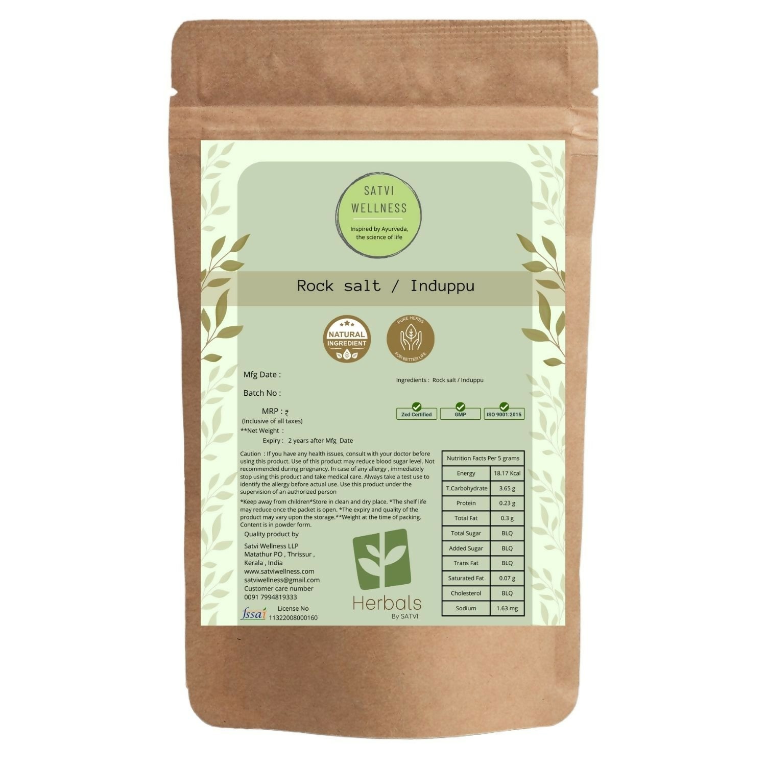 Satvi Wellness Induppu | Rock Salt