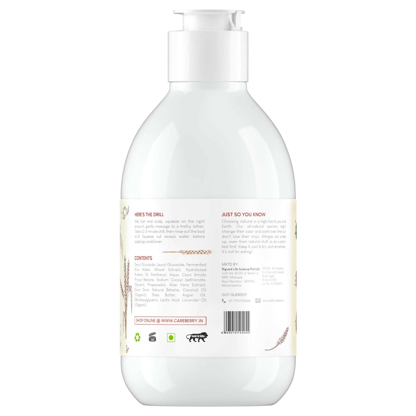 careberry rice wheat volumizing shampoo