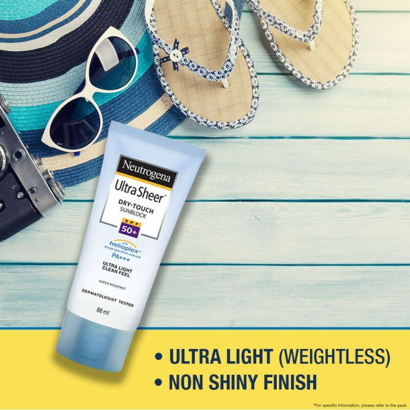 Neutrogena Ultrasheer SPF50+ PA+++ Ultra Light Face Sunscreen For Dry & Oily Skin Home+Travel Combo