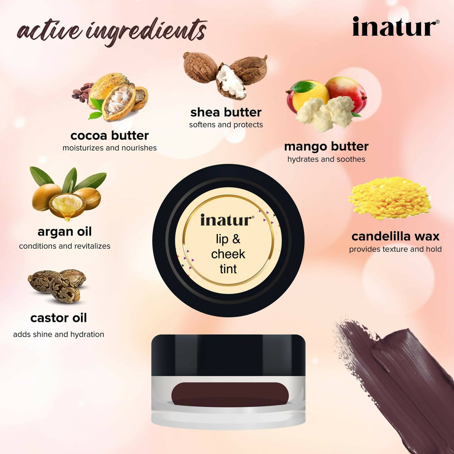 Inatur Lip and Cheek Tint Port Wine