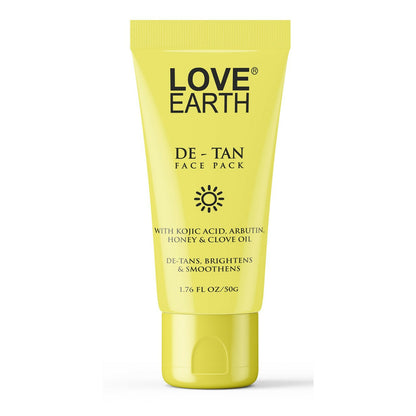 Love Earth De-Tan Face Pack For Instant Tan Removal, Brightens & Smoothens