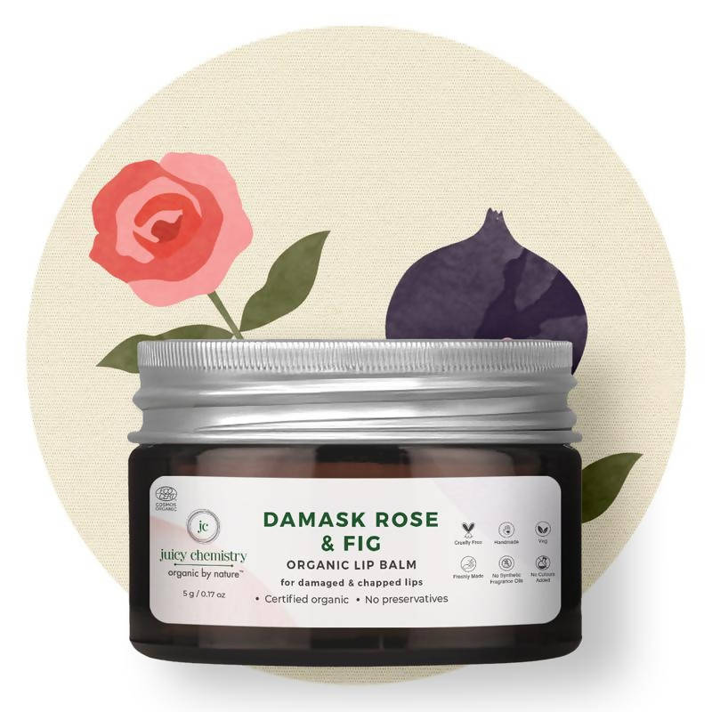 Juicy Chemistry Damask Rose & Fig Lip Balm for Dry & Flaky Lips - DrMediCart