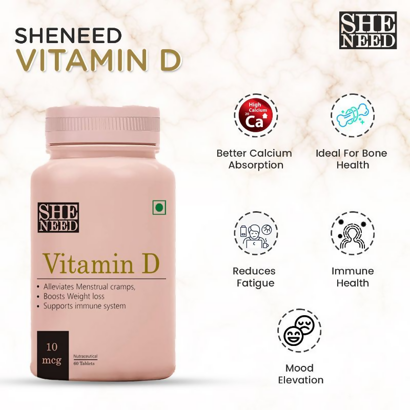 SheNeed Vitamin D Supplement For Women Tablets