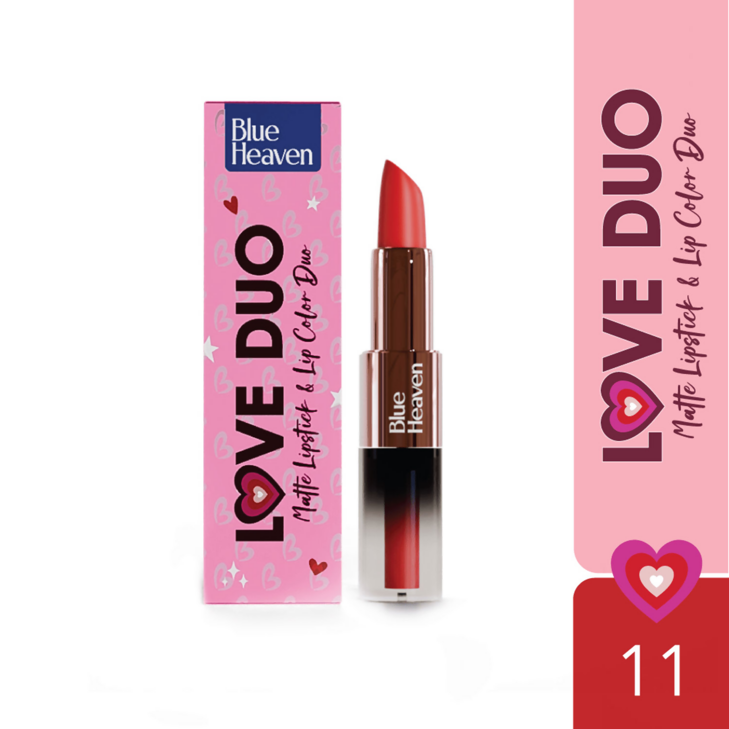 Blue Heaven Love Duo 2 In 1 Dual Sided Lipstick - 11