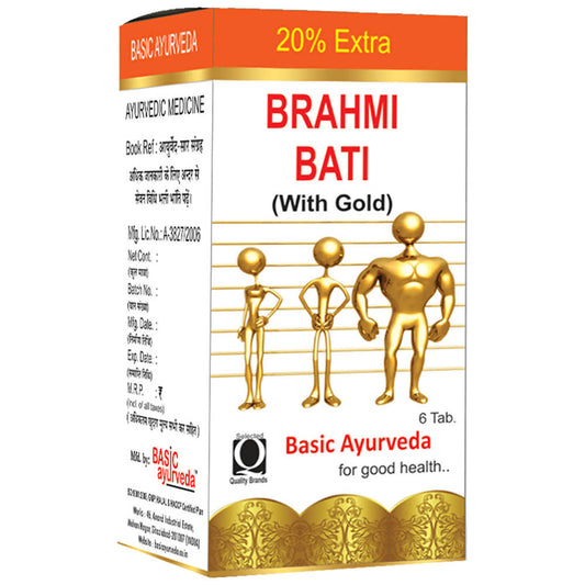 Buy Basic Ayurveda Brahmi Bati With Gold from DrMediCart, Ship from India to USA