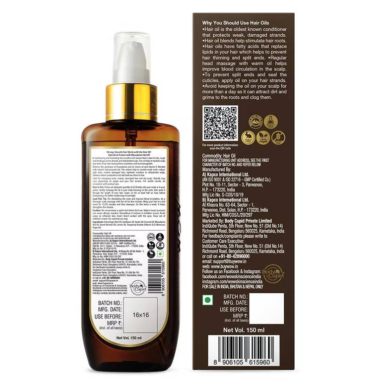 Wow Skin Science Macadamia Nut Hair Oil - Drmedicart