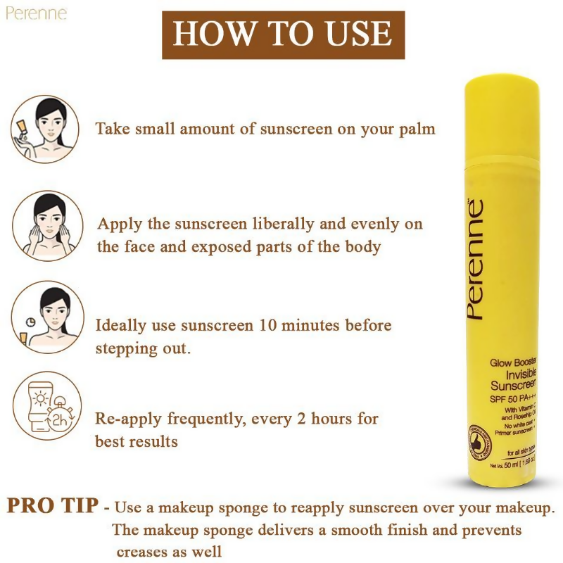 Perenne Glow Booster Invisible Sunscreen SPF 50 PA+++