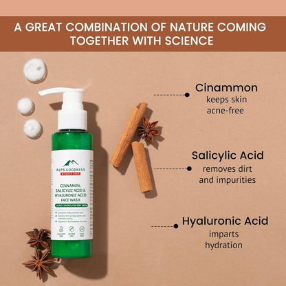 Alps Goodness Cinnamon, Salicylic Acid & Hyaluronic Acid Facewash - DrMediCart