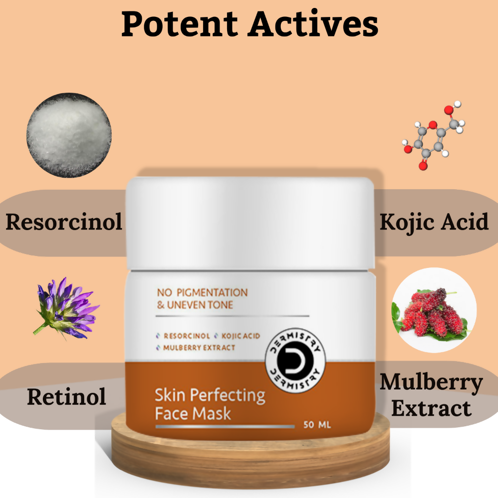 Dermistry Skin Perfecting Face Mask Kojic Acid Resorcinol for Pigmentation Dark Spots Uneven Tone