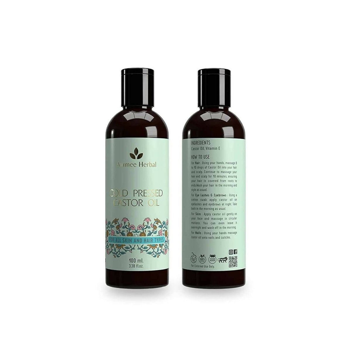 Avimee Herbal Cold Pressed Castor Oil For Hair Growth, For Stronger & Shinier Hair